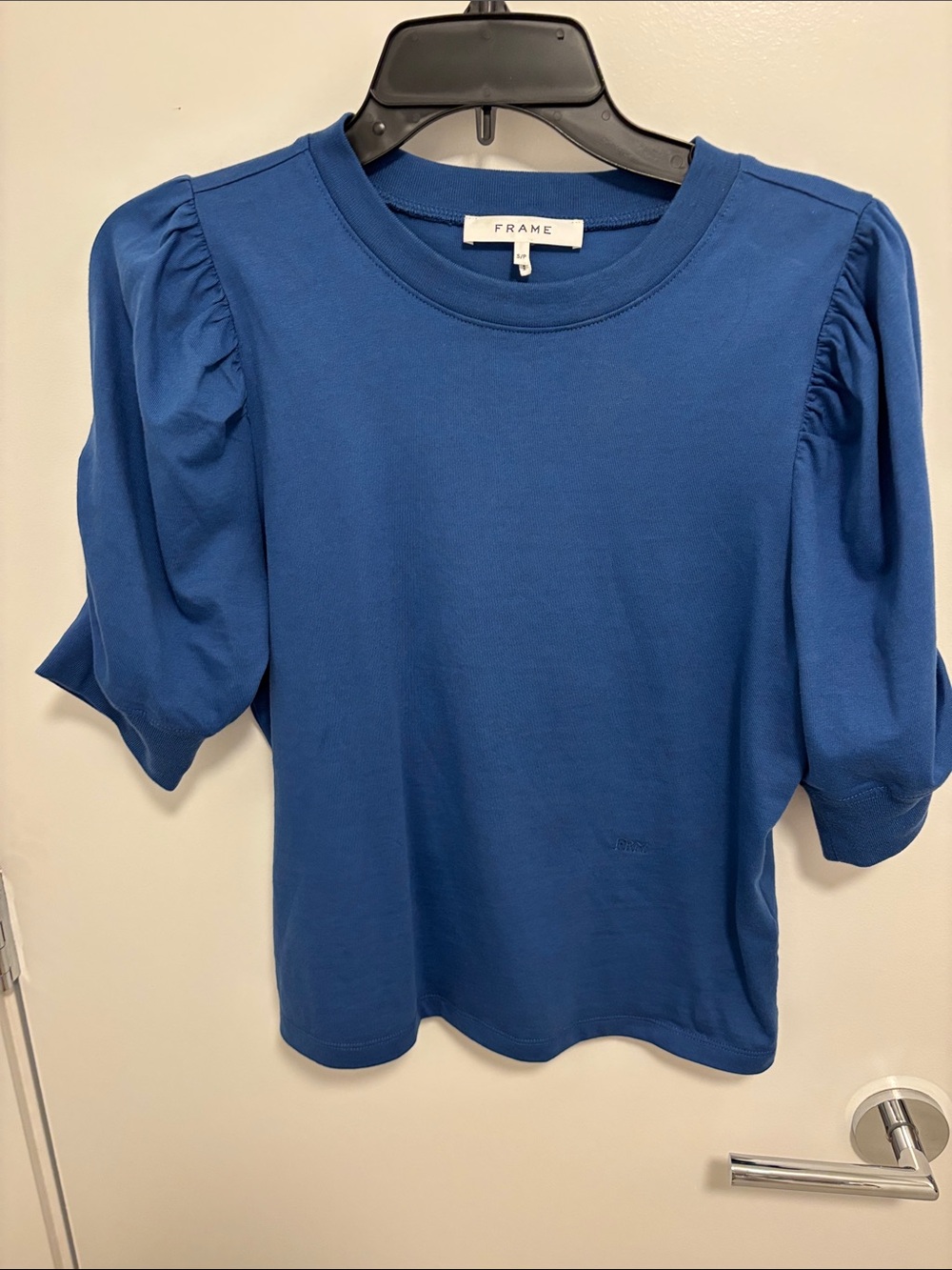 Frame Royal Blue 3/4 Sleeve Top in Size S Excellent Condition